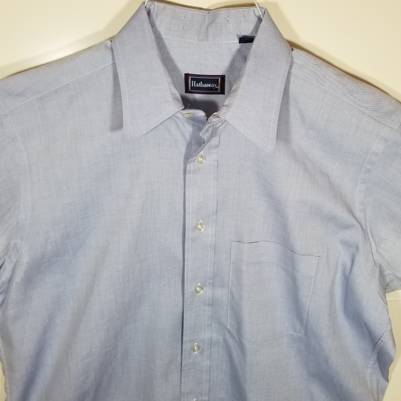 Hathaway Short Sleeve Blue Shirt 16 - Picture 7 of 16